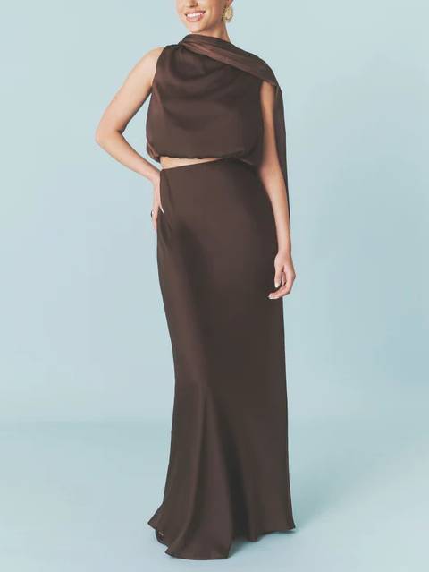 Minimalist Ribbon Top And Skirt Suit-Skirt - Image 7